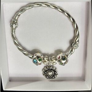 Brighton Silver Bracelet with Multicolor Charms